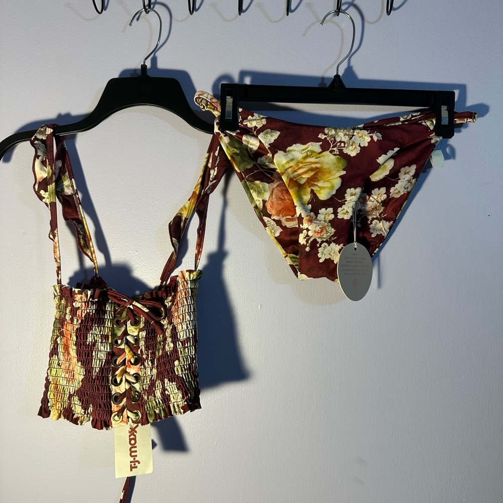 Burgundy bathing suit - size L